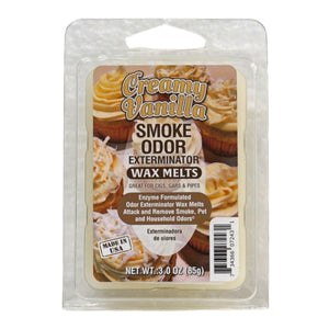 Front View of Creamy Vanilla Fresh Smoke Odor Exterminator wax melts with notes of  rich vanilla 