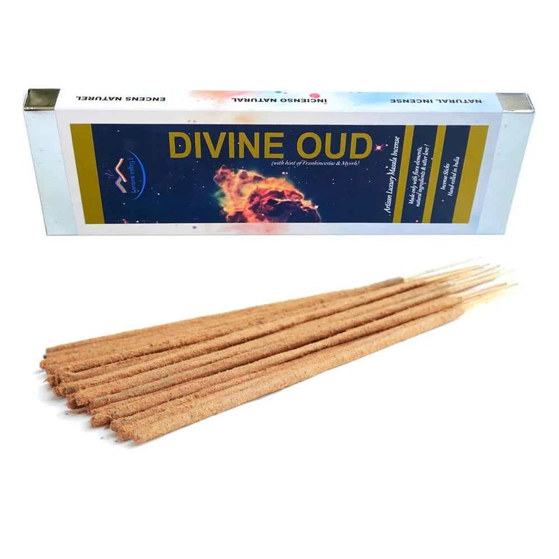 Aroma Valley Divine Oud Incense Sticks with agarwood frankincense and myrrh