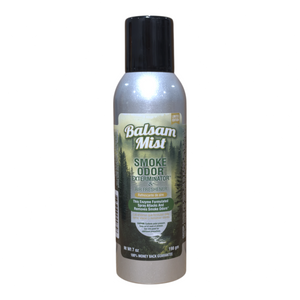 A Room Spray by Smoke Odor Exterminator, featuring crisp scent notes of fresh balsam, bergamot, forest greens, and aromatic pine.