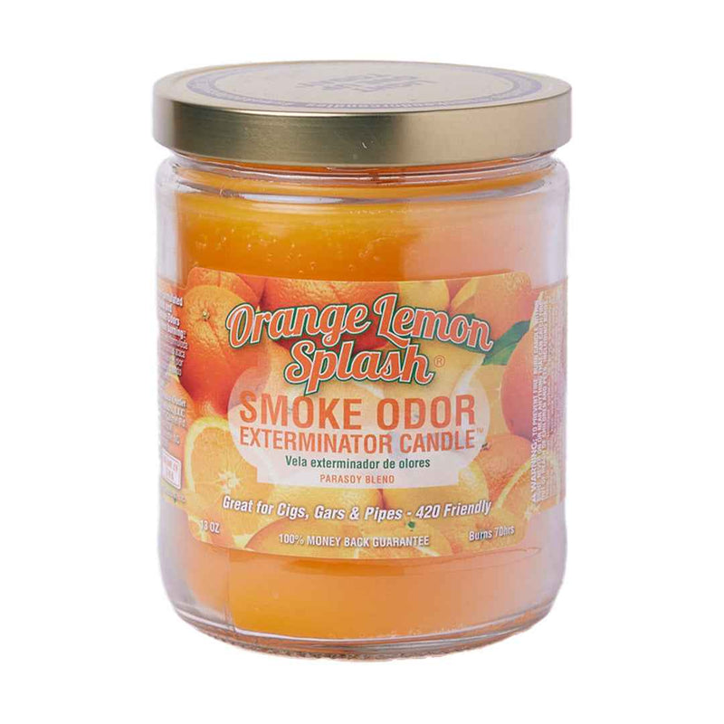 Orange Lemon Splash Smoke Odor Exterminator Candle with juicy citrus notes
