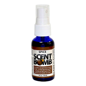 Spice Scent Bomb 1 ounce concentrated air freshener spray for home and auto odor elimination