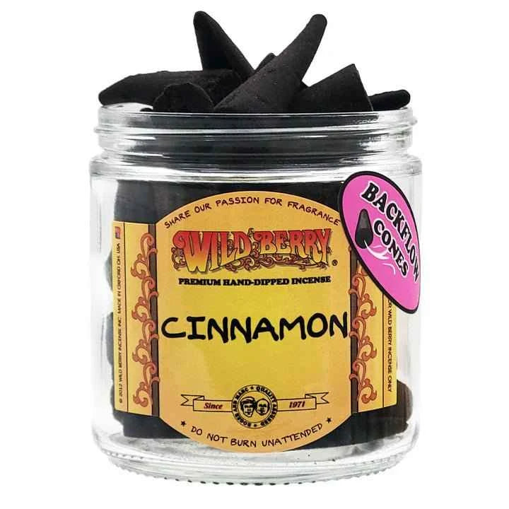 Cinnamon Wild Berry Backflow Incense Cones for grounding and focus
