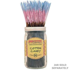 A pack of Cotton Candy Wild Berry Incense sticks, featuring sweet spun sugar and fruity strawberry scent notes, perfect for creating a fun home ambiance.