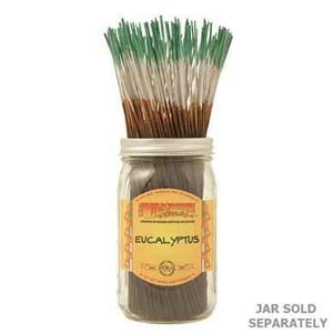 A pack of Eucalyptus Wild Berry Incense sticks, featuring invigorating and purifying scent notes of sharp eucalyptus, camphor, and earthy cedarwood.