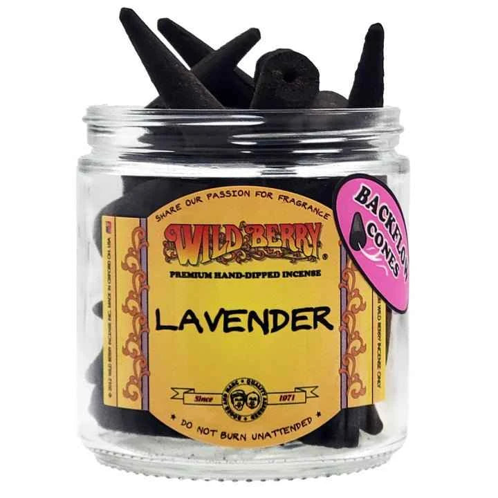 Lavender Wild Berry Backflow Incense Cones for spiritual protection and meditation