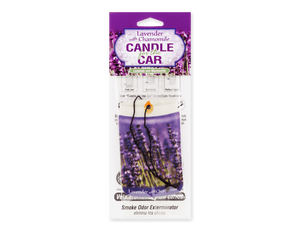 Lavender with Chamomile Smoke Odor Exterminator car freshener for eliminating tough vehicle and smoke odors with a calming floral scent