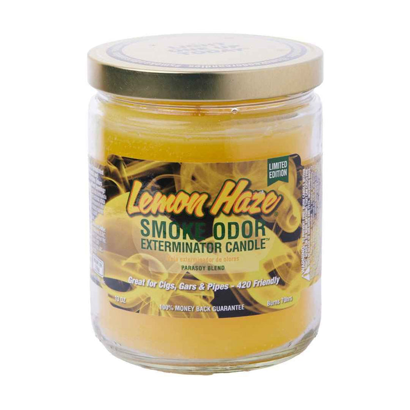 Lemon Haze Smoke Odor Exterminator Candle with fresh lemon and mint