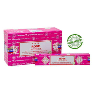 Satya Rose 15 gram incense sticks for soothing floral home fragrance and relaxing aromatherapy