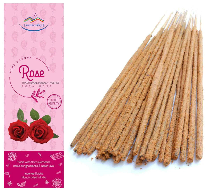 Aroma Valley Rose Incense Sticks for love and gratitude