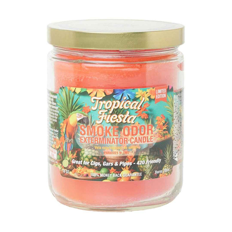 Tropical Fiesta Smoke Odor Exterminator Candle with orange and grapefruit notes
