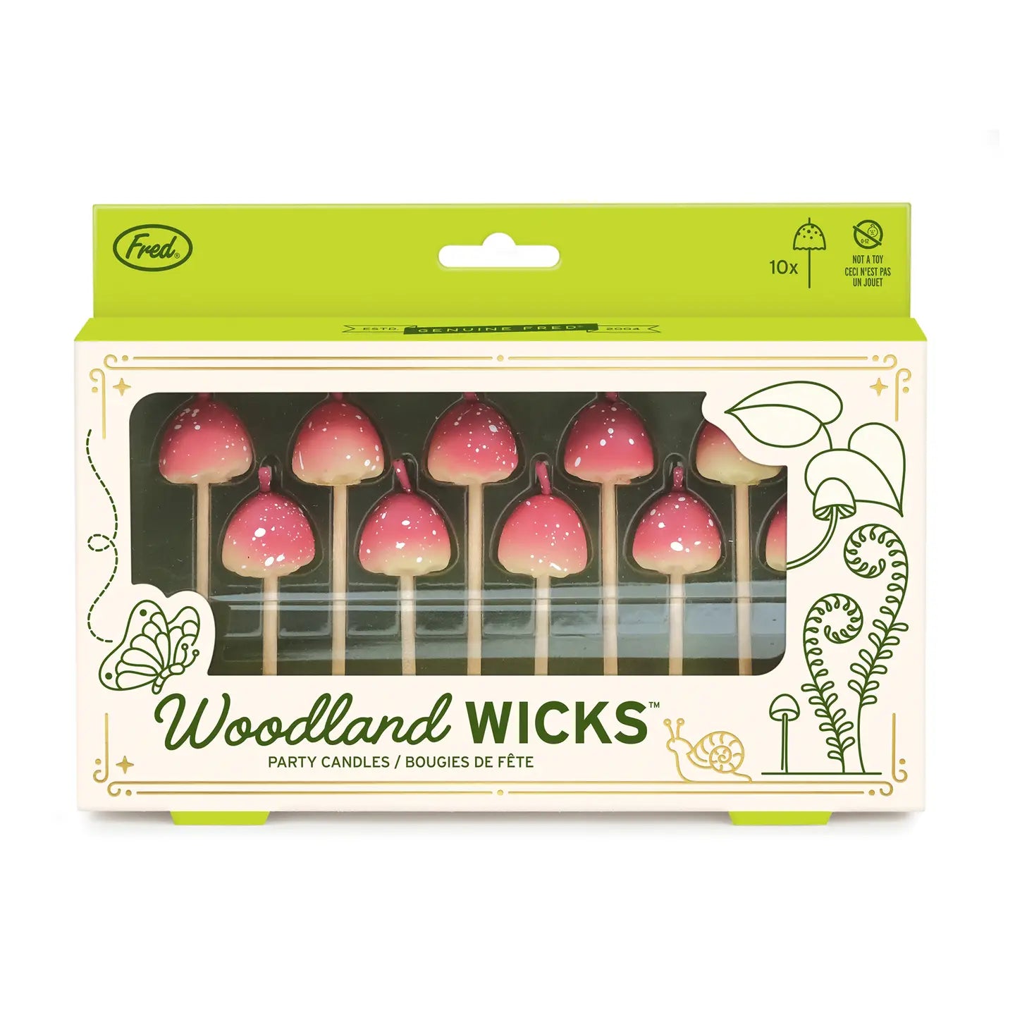 Woodland Wicks - Mushroom Birthday Candles - Set of 10